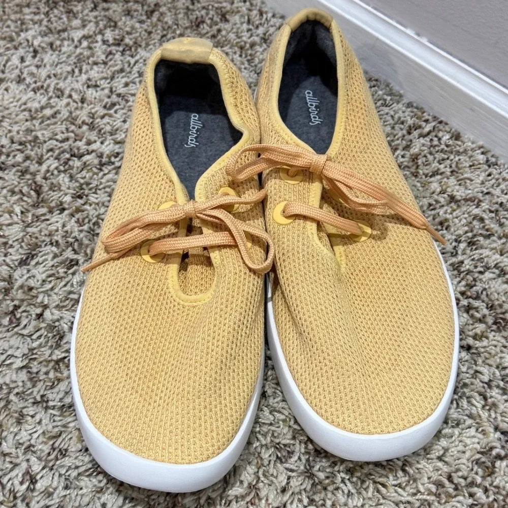 Allbirds Tree Skippers Mens 13 Yellow Mesh Sustainable Boat Shoes Sneakers